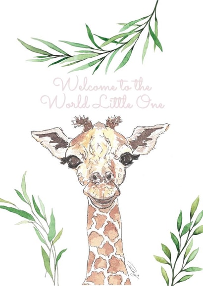 Giraffe cute New Baby Card 20296 created by Philippa McCrea