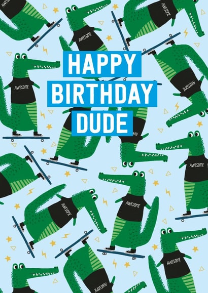 dude crocodile Birthday Card 20298 created by Mifkins