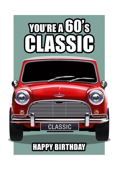 60'S CLASSIC MINI BIRTHDAY CARD created by RetroMotion Artwork
