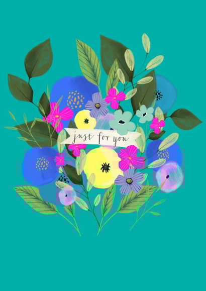 illustration flowers Thinking of you Card 19974 created by Peony Rose Design