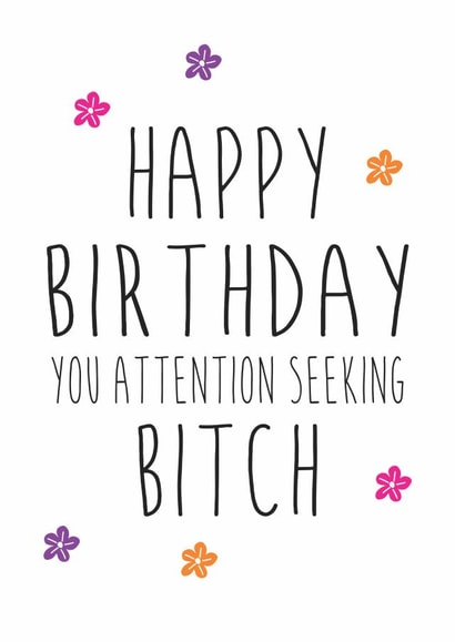 adult typography Birthday Card 15307 created by Dirty Girtie