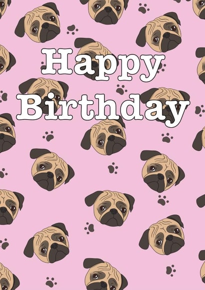 pug dogs Birthday Card 14056 created by Sunny Spills