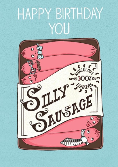 silly sausage Birthday Card 19900 created by Oh Milo Made