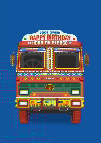 Indian Hare Krishna Birthday Card 20322 created by Eastential