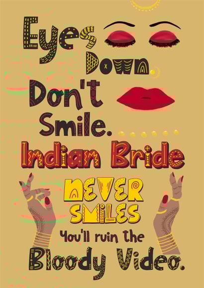 indian bride bend it like beckham Engagement & Marriage Card 45192 created by Eastential