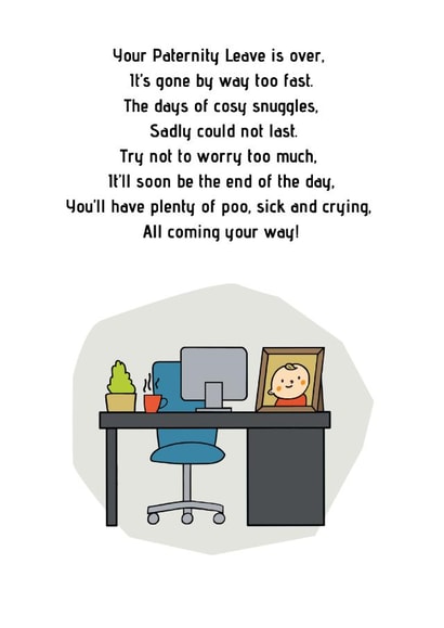 paternity back to work Card 18375 created by Kim&Tonic