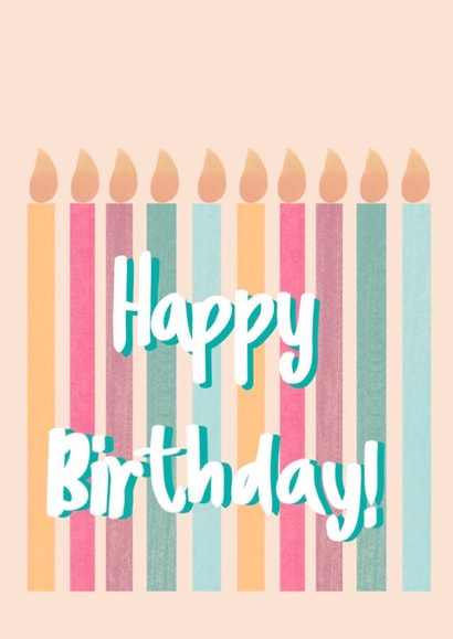 Classic Birthday Card - Colourful - Candles created by Jazmyn Young