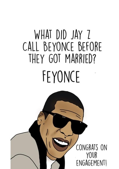 Jay Z - engagement card created by Akeechi Design