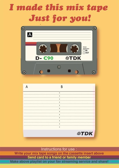 Retro Birthday Card - Mixtape - Songs created by Jon Higham