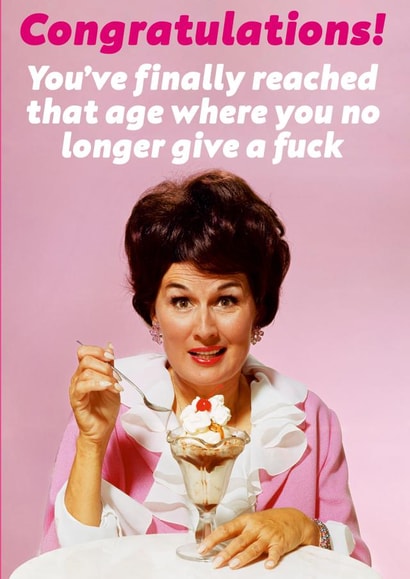 zero fucks given cake Birthday Card 3069 created by Dean Morris Cards