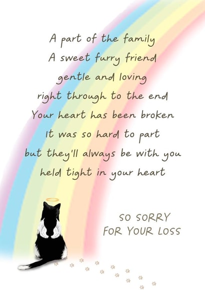 cat bereavement Sympathy Card 7208 created by Giddy Kipper