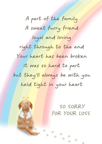dog dog death Sympathy Card 7212 created by Giddy Kipper