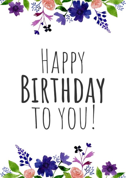 flowers watercolour Birthday Card 19438 created by Ami Webster