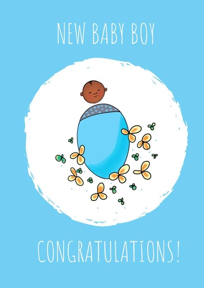 Boy illustration New Baby Card 19838 created by Afritistic