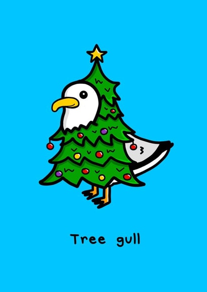 A Funny Sea Gull Christmas Tree Card created by Innabox