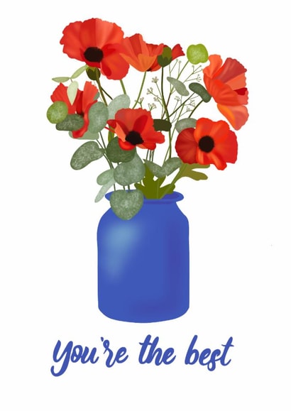 Poppies Poppy Thank You Card 20366 created by Williams Print Store