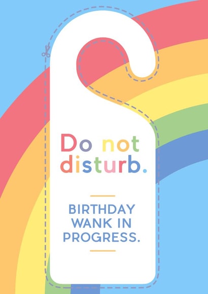 Birthday wank card with FREE rude door hanger. created by JosieOnTheRun