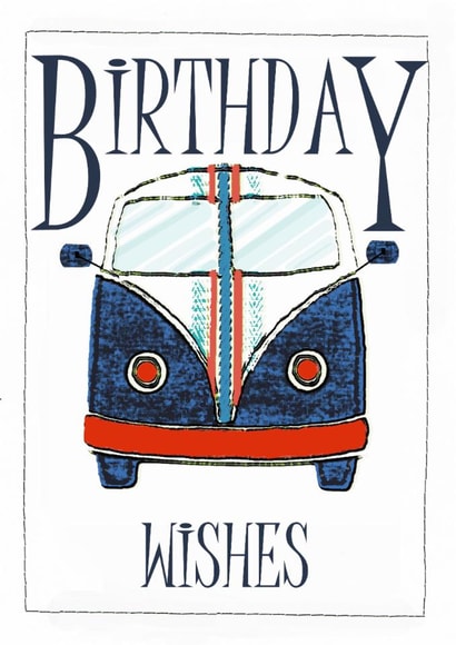 CAMPER VAN CAMPER Birthday Card 20167 created by Shereen M Designs