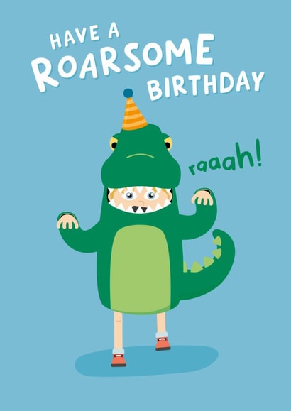 Cute Dinosaur Boy Birthday Card 1000 created by Macie Dot Doodles