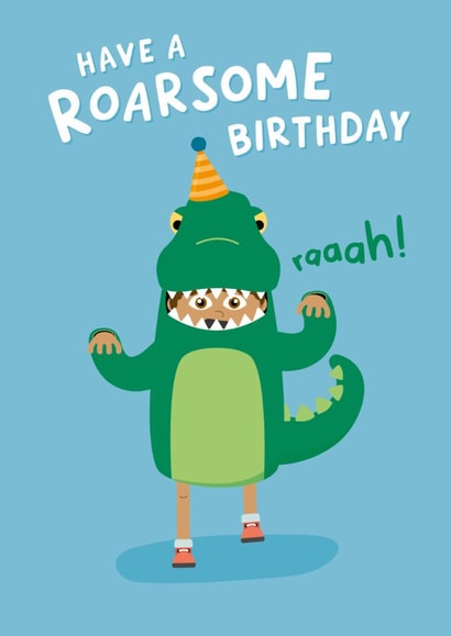 Cute Dinosaur Boy Birthday Card 1001 created by Macie Dot Doodles