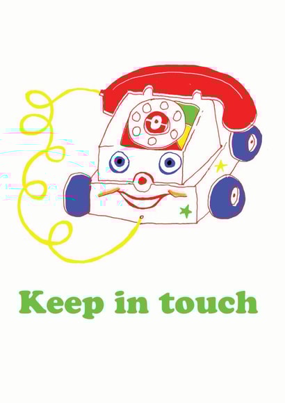 retro keep in touch Leaving Card 17285 created by Heather More Illustration