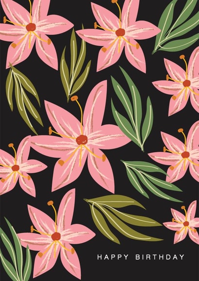 Pretty Birthday Card - For Her - Flowers created by Lea Velasquez