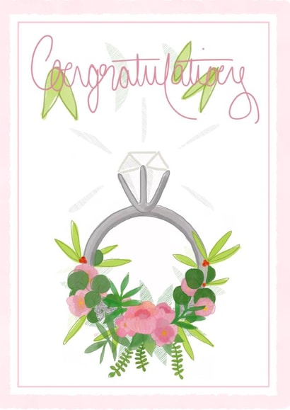 Congratulations - floral diamond ring created by Art by Reebee