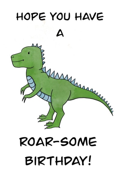 Child dinosaur Birthday Card 14579 created by Acorn Illustrations