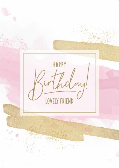 Elegant Pink & Gold Birthday Card for a Lovely Friend created by Evie Garnett Designs