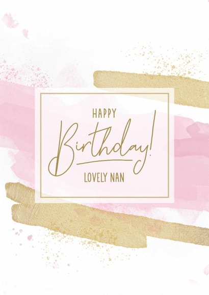 Elegant Pink & Gold Birthday Card for Nan created by Evie Garnett Designs