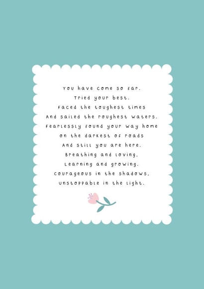 Thoughtful card to send a smile to someone who needs it created by Jessica Rachel Sharp