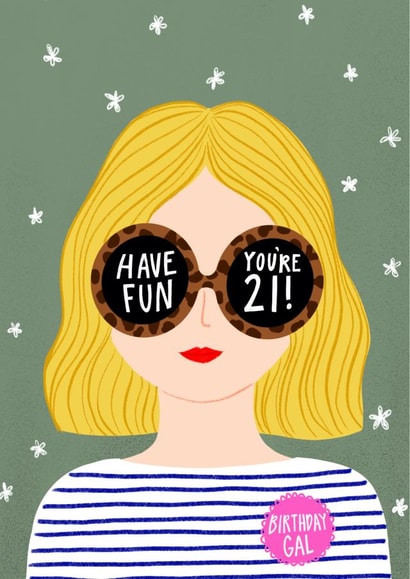 Classic Birthday Card - For Her - 21st created by Corrin Strain