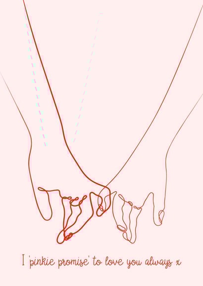 Cute Pinkie Promise Anniversary Card / Valentines Day card - I Pinkie Promise To Love You Always created by Adam Regester