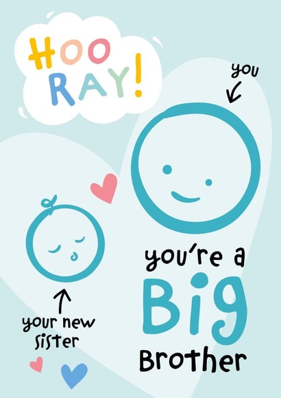 Hooray You're A New Big Brother Card 1001 created by Macie Dot Doodles