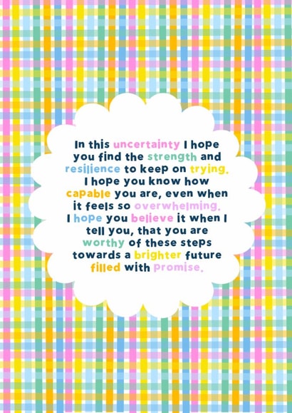 A brighter future filled with promise card created by Jessica Rachel Sharp