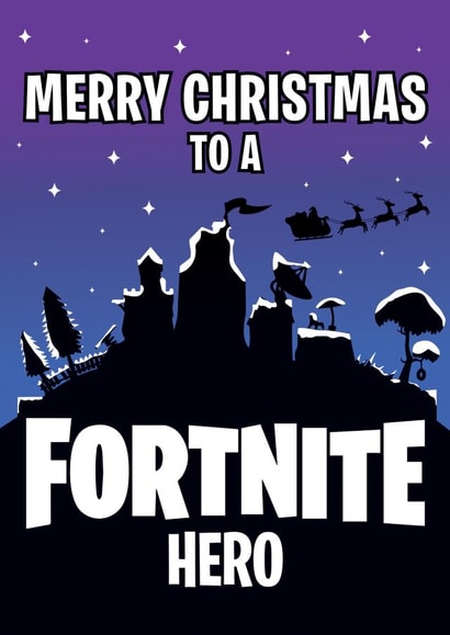 Merry Christmas To A Fortnite Hero - Gamer - Gaming - Fortnite - Hero - PS - XBOX - Christmas Card created by Thirty Mussels