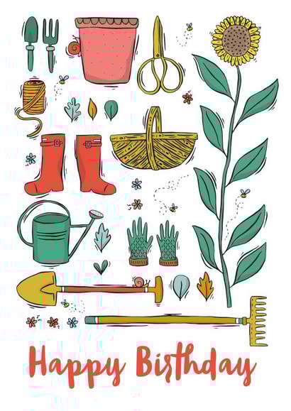 garden gardener Birthday Card 20248 created by Emily Hunter
