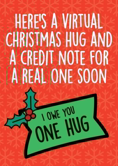 IOU One Hug Christmas Card created by Thirty Mussels