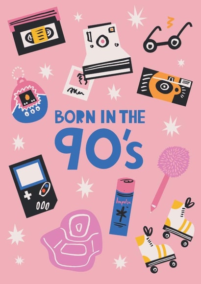 90s 1990 Birthday Card 7399 created by Rumble Cards