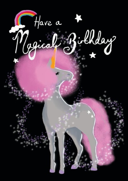 afro unicorn Birthday Card 15054 created by Karmuka