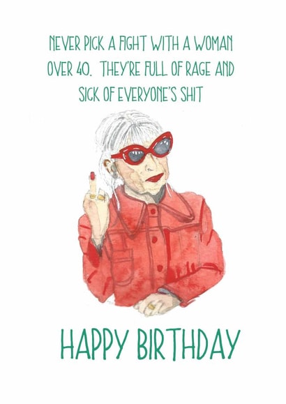 old woman Birthday Card 14221 created by Sarah Maddox