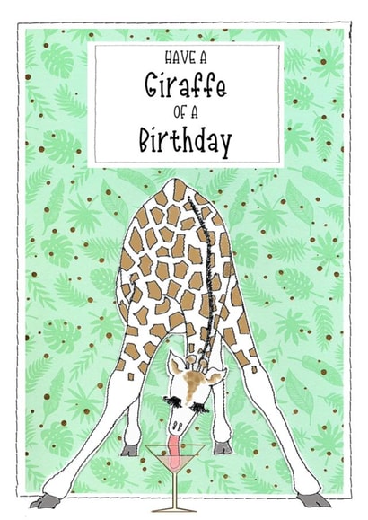 Giraffe Wine Glass Birthday Card created by Shereen M Designs