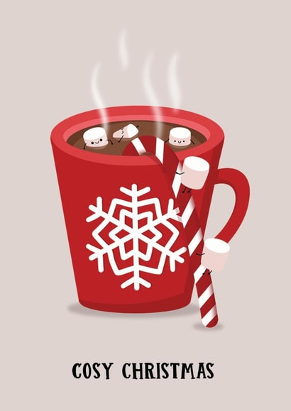 hot chocolate cute Christmas Card 19739 created by Paper Jungle