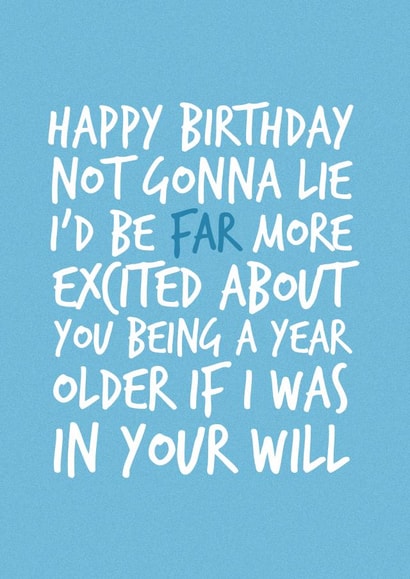 In Your Will Cheeky Birthday Card created by Brogan Thomas