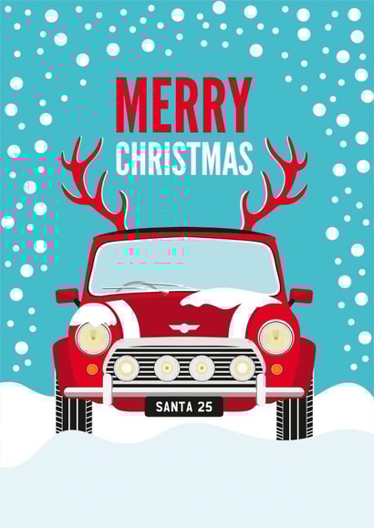 classic car Christmas Card 16821 created by Diva Doodle Designs