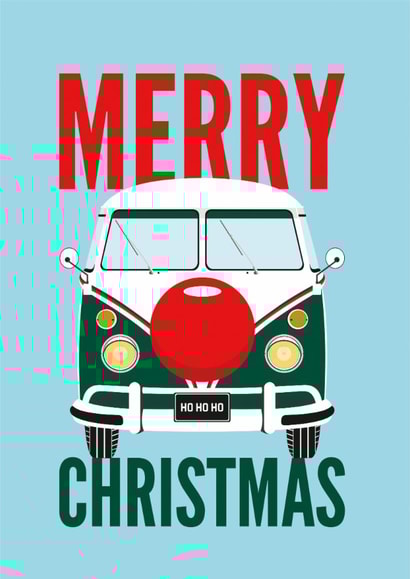 Classic VW Camper Van Christmas Card created by Diva Doodle Designs