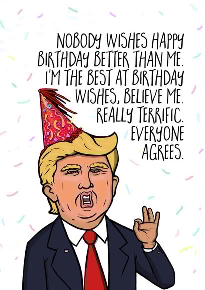 donald trump terrific Birthday Card 20213 created by Jude Patla 
