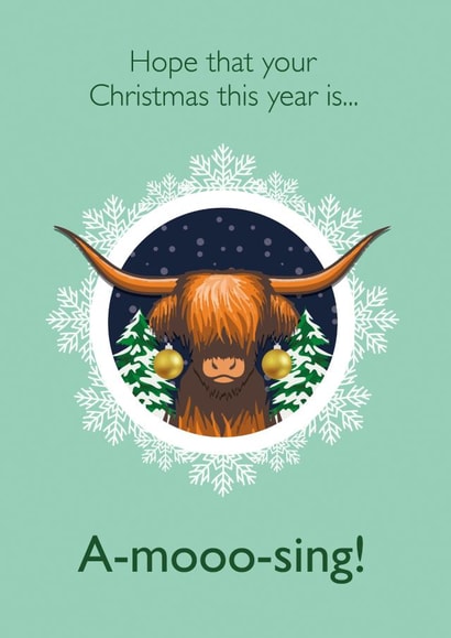 Amusing Highland Cow Christmas Card created by Crazed Creative