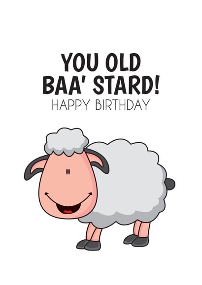 baa bastard Birthday Card 20456 created by Cute N Quirky Creations