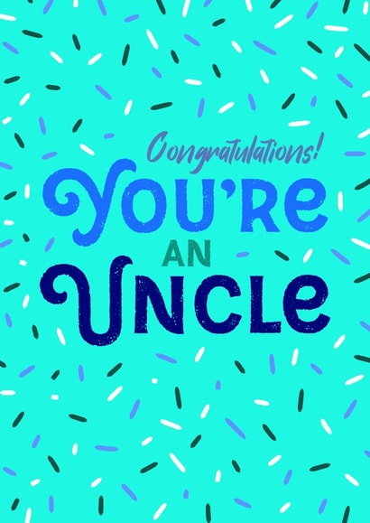 Uncle Colour Congratulations Card 3382 created by olliebrownillustration